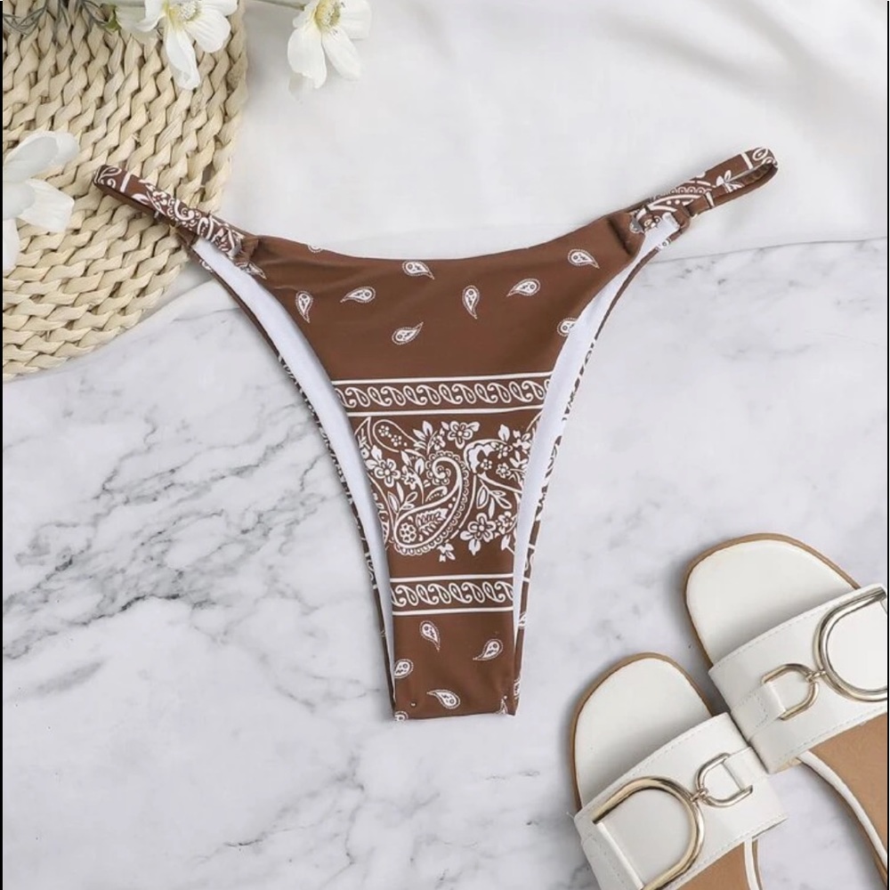 Boho Style Paisley Print Bathing Suit Bottom, NWT